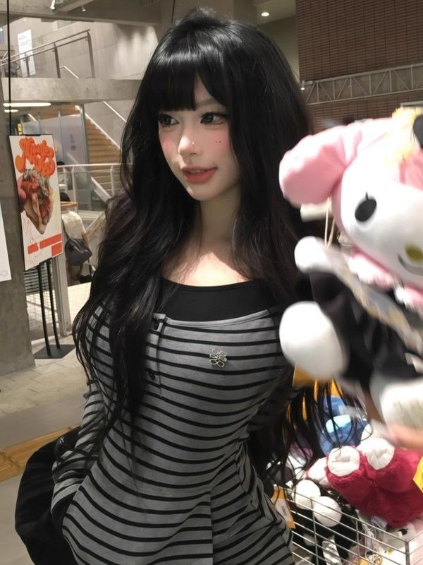 美式复古连帽套头长袖T恤女秋季新款条纹假两件修身显瘦百搭上衣|undefined
