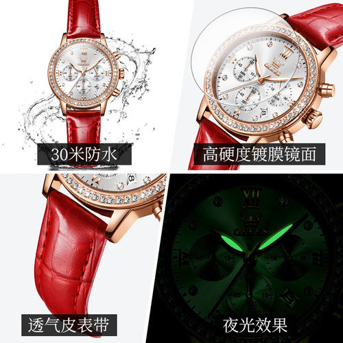 Celebrity endorsement Julian Cheung Oris brand watch multi-function chronograph quartz watch women's watch women's watch