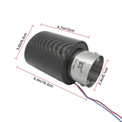 Car modified carbon fiber luminous tail throat Scorpio exhaust pipe muffler LED colorful lighting stainless steel tail mouth