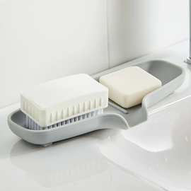 imakara日本肥皂盒大沥水免打孔不积水卫生间置物导流硅胶香皂盒