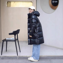 2025新款白鹅绒羽绒服六格女中长款过膝加厚男女情侣韩版宽松