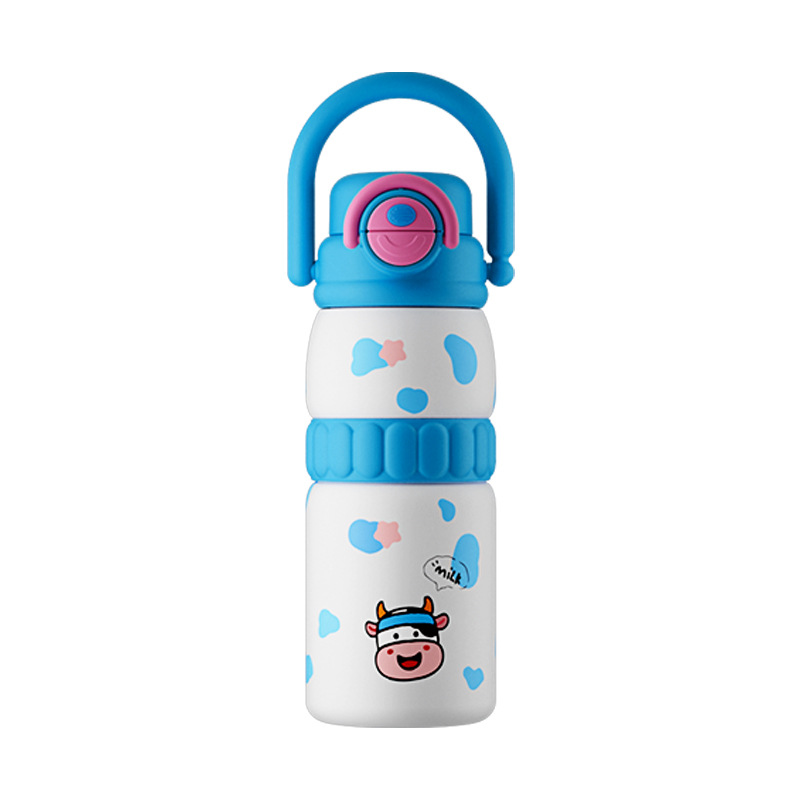 Taza de aislamiento para bebidas de alto valor de cara caricatura linda portátil de gran capacidad de seguridad a prueba de fugas taza de agua para niños taza de mano