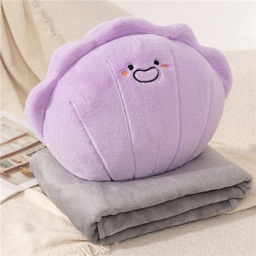 보라색 베개 담요