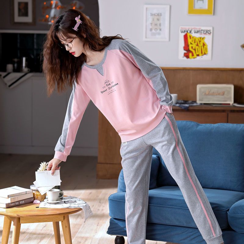 Pajamas Women's Spring and Autumn Pullover Long Sleeve Cotton 2024 New Arrival Outwear Plus Size Cartoon Winter Home Clothes suit