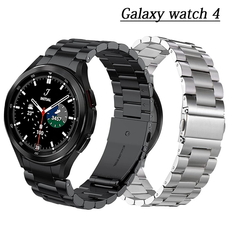For Samsung Galaxy Watch 4 Classic 42/46mm No Gap Curved End Stainless Steel Strap For Samsung Galaxy Watch 4 Classic 42/46mm No Gap Curved End Stainless Steel Strap