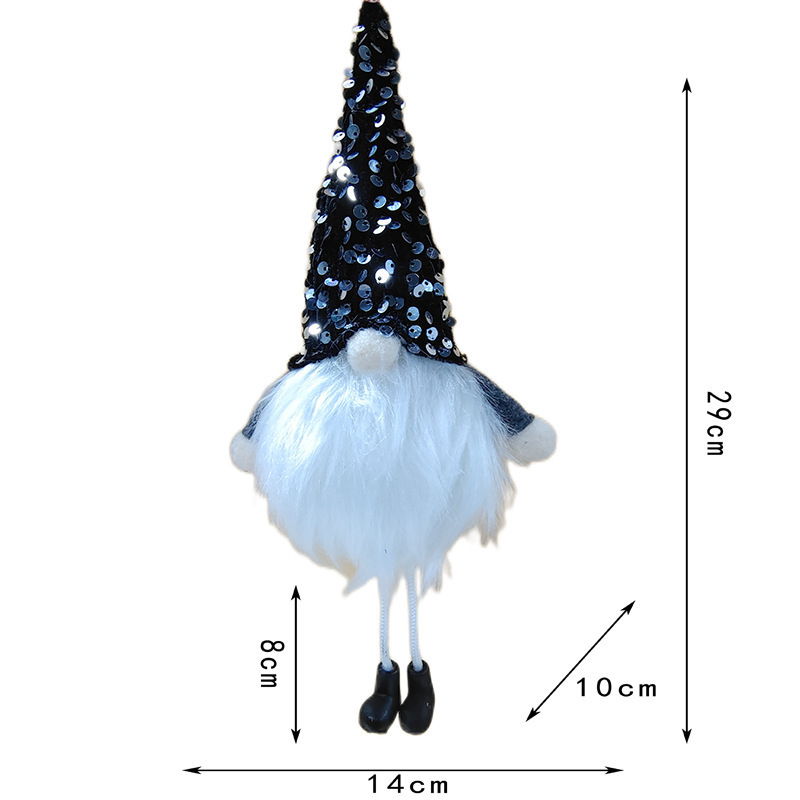 Nueva Navidad de la pierna larga muñeca sin rostro muñeca colgante con luz que emite la muñeca perlas sombrero enano bosque hombre