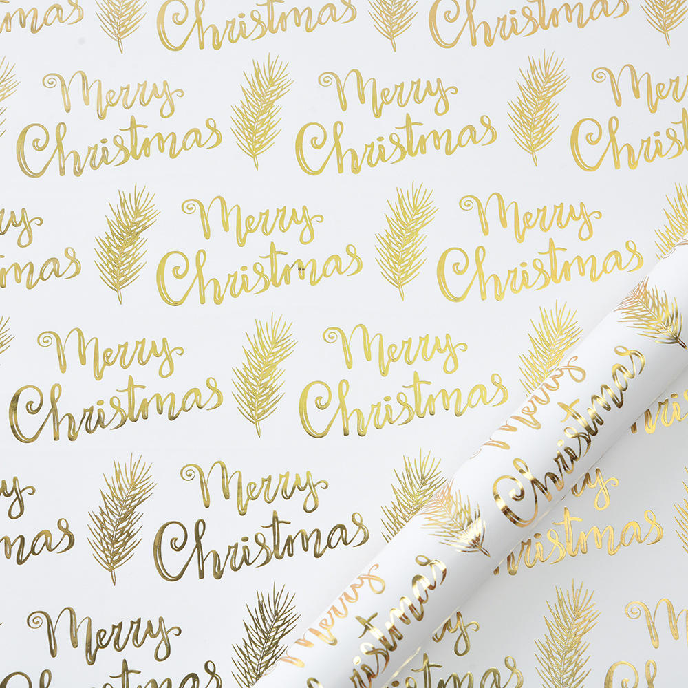 Suministro directo de fábrica de papel de regalo de bronceado de Navidad caja de regalo de Navidad retro papel de regalo de bricolaje spot al por mayor