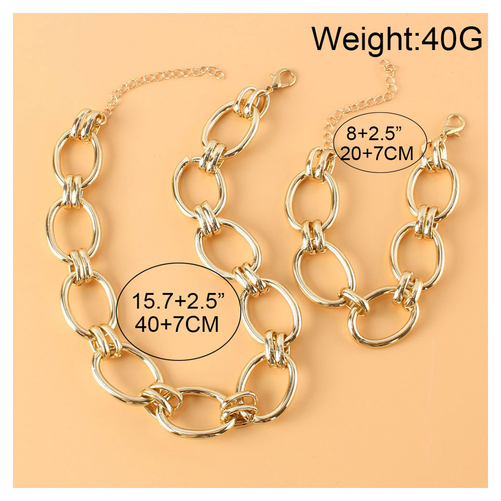 Fashion Cross Chain Single Layer Necklace Bracelet Set display picture 1