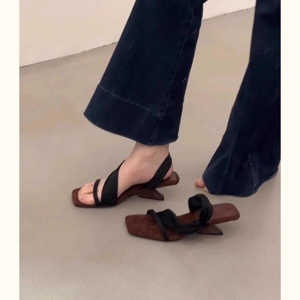 Sandals wedge heel square toe open toe