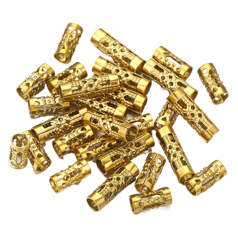 Acero inoxidable largo tubo hueco perlas agujero 3mm cuentas espaciador perlas sueltas DIY joyería collar pulsera joyería