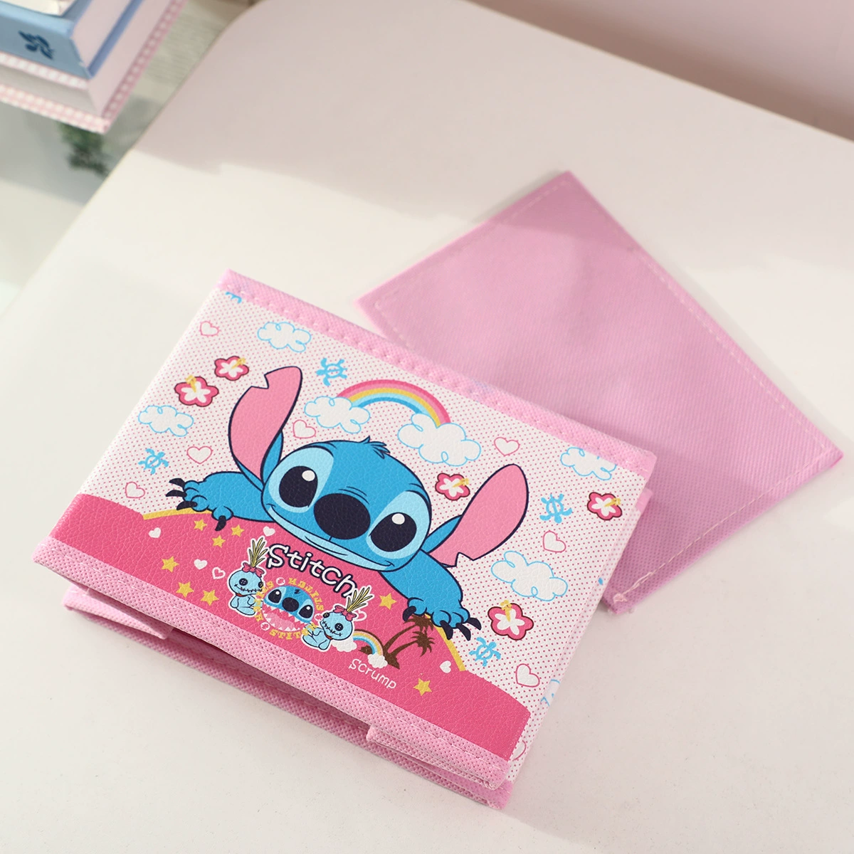 Складная клетчатая мультяшная косметичка (Истинный Stich), настольная пылезащитная организация, портативная