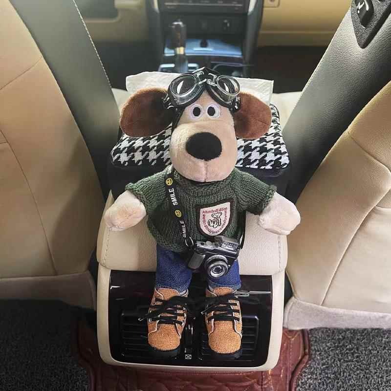Caja de cartón para coche, caja de reposabrazos, caja de pañuelos, sentido de muñeca lindo creativo, decoración interior del coche, decoración para coche