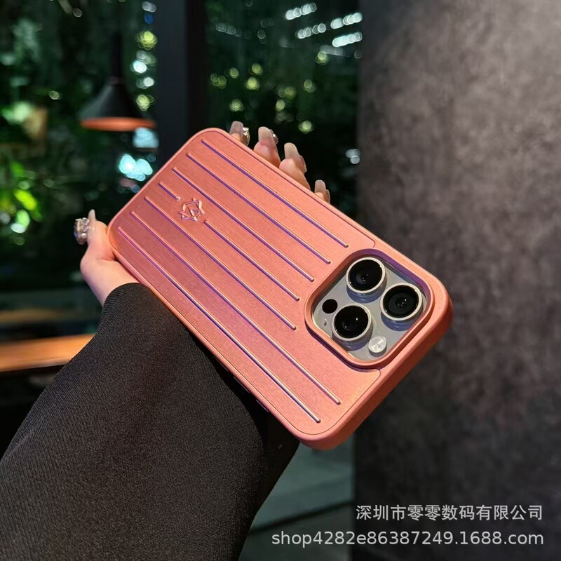 新しいアルミニウム合金 Apple/ピンクのスーツケースは、Apple iPhone16/15/14/13 携帯電話ケースに適しています。|undefined