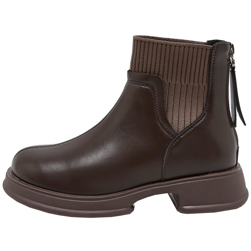 Hommes Vintage Militaire Talon Aiguille Bout Carré Bout Rond À Lacets Fermeture Éclair Bureau Chaussures De Sport Bottes_voghion.com