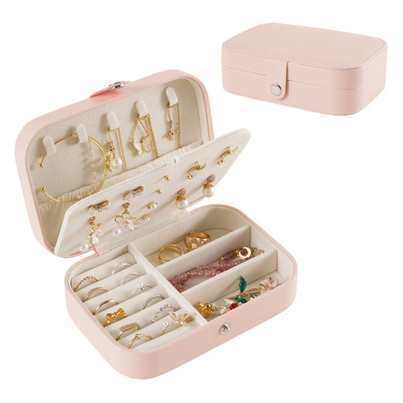 Ювелирная коробка для хранения Однослойное ожерелье серьги кольцо pu ювелирная коробка Amazon портативная коробка ювелирных изделий