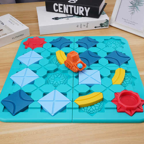 Wholesale Hot Selling Educational Toys Tabletop Game Road Building Maze Thinking Logical Reasoning Create Road Pull Back Forklift