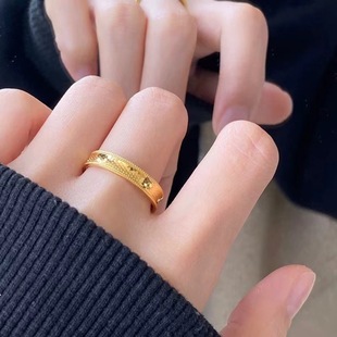 18K Gold Dragon Scale Ring Au750 Color Gold Fashion Simple Small Fresh High-End Accessible Luxury Jewelry Water Shell Gold Wholesale