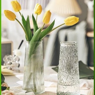 Advanced Sense Simple Creative Vase Light Luxury Floating Transparent Flowers Rose Plant Desktop Flower Set Glass Vase