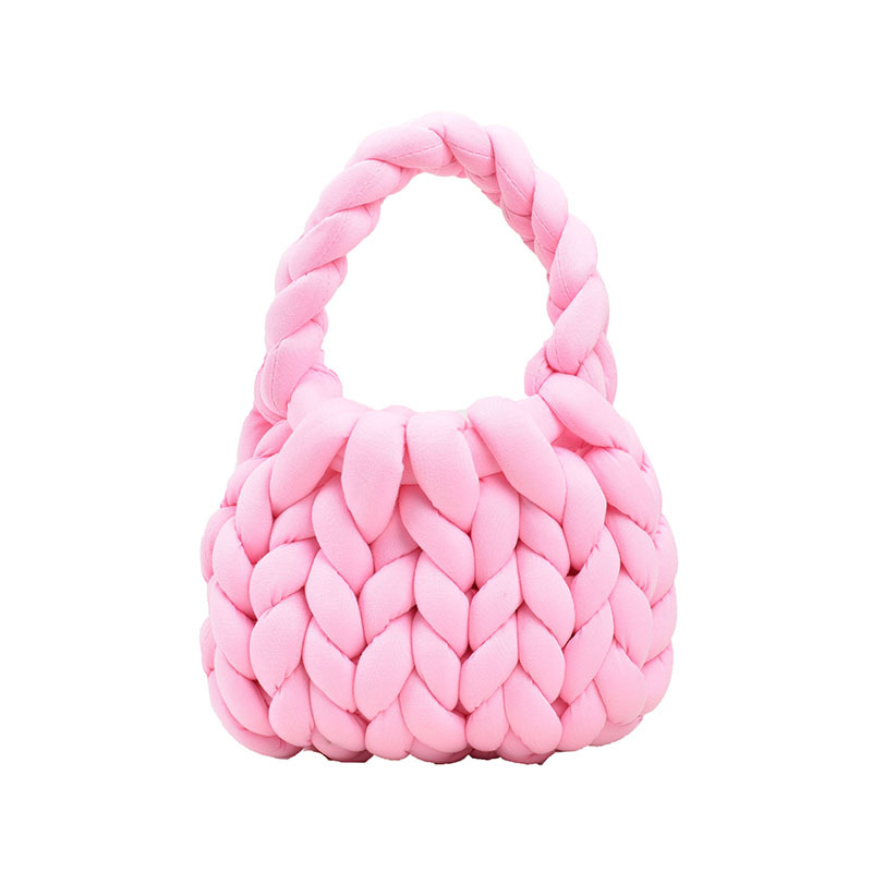 Súper gruesa de lana de Islandia bolso de las mujeres tejidas a mano bolsa de cubo coreano hecho en casa estilo coreano mano llevar bolsa de mensajero para la novia