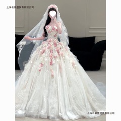 法式主婚纱礼服女新娘2025新款小个子长拖尾重工高级感在逃公主裙
