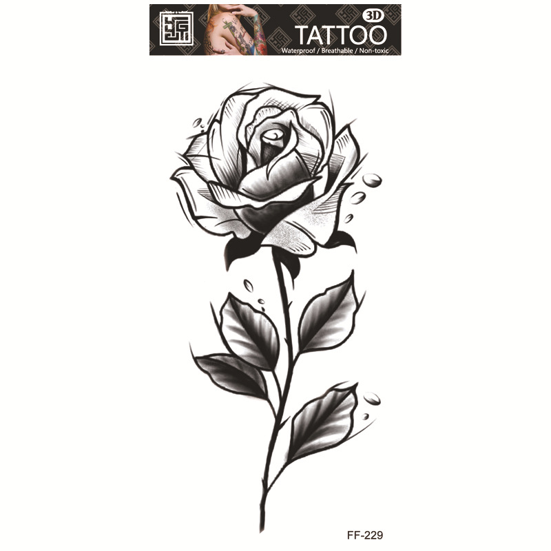 Yuanhua fábrica de pegatinas de tatuaje a prueba de agua en stock al por mayor cabeza de Lobo tótem texto árabe tatuaje pegatinas suministro transfronterizo