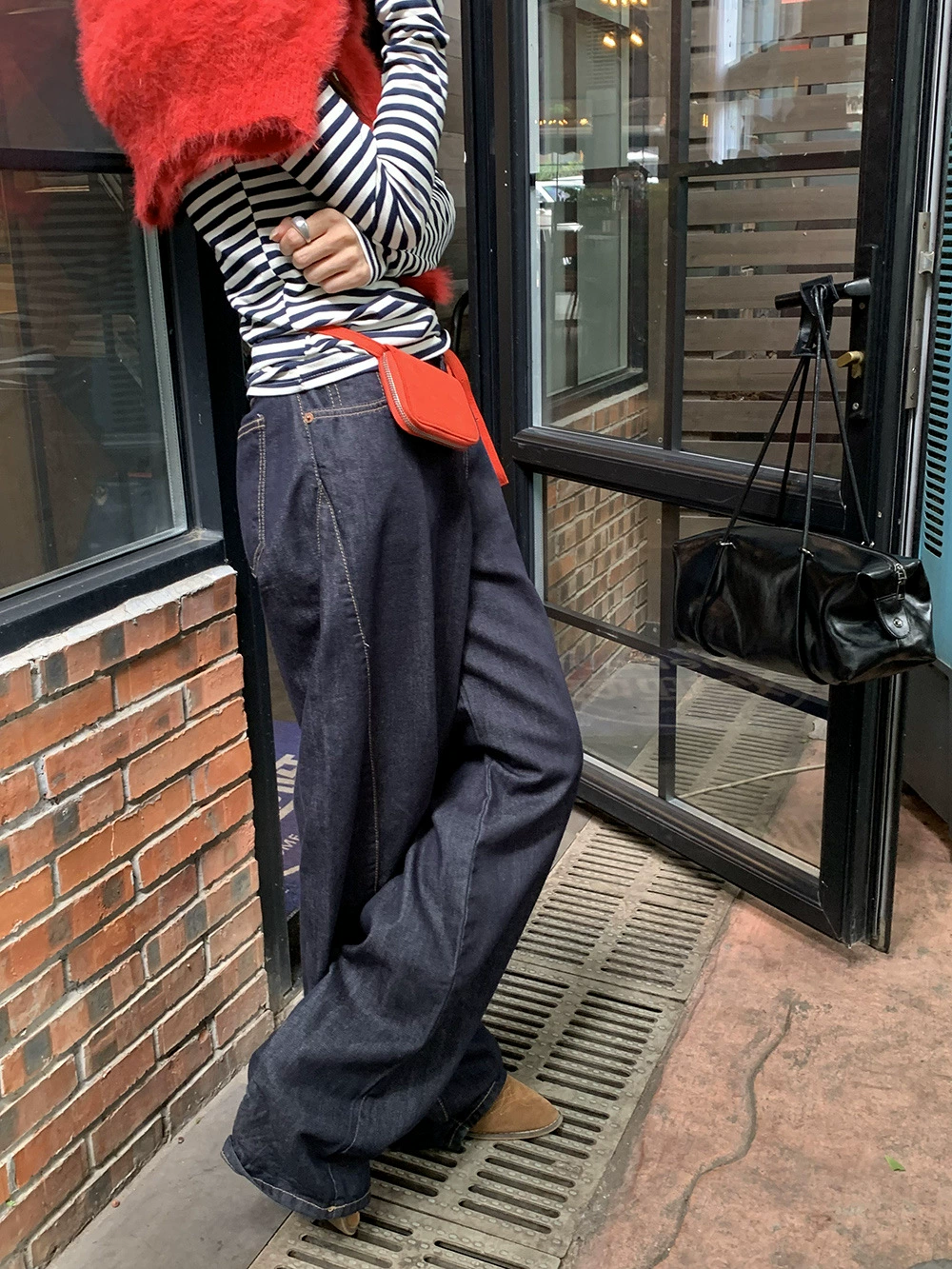 Джинсы бренда весны, брюки с высокой талией, oversize