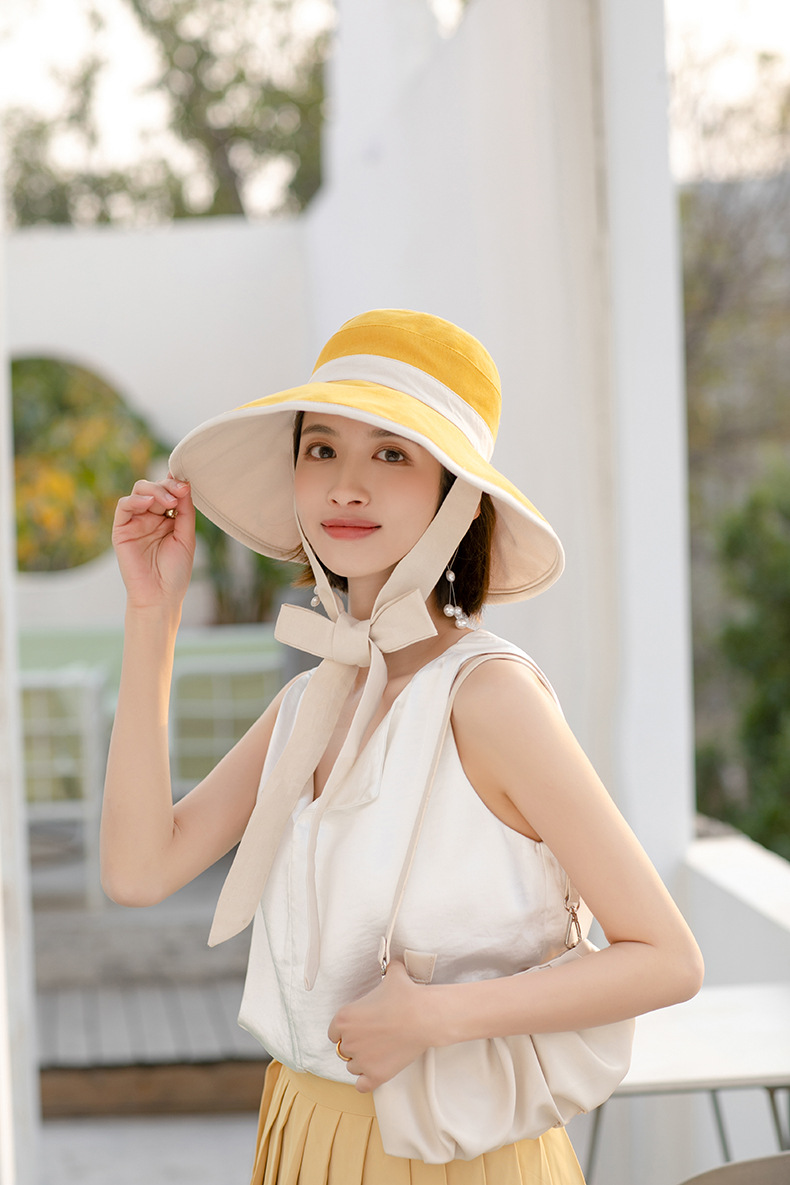 solid color outdoor travel wide brim fashion basin hat  NSCM54369