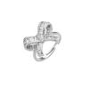 Universal fashionable advanced ring with bow, design accessory, light luxury style, micro incrustation, high-quality style