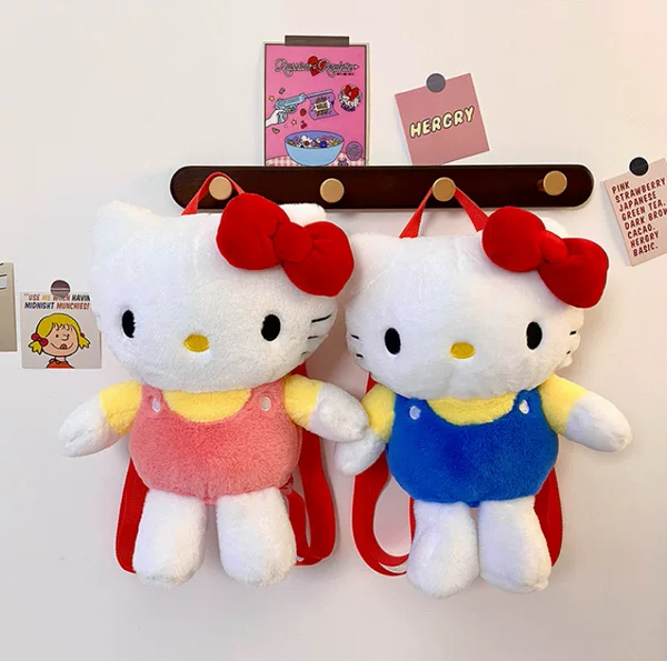 Cartoon Kt Cat Small Backpack Kidsren's Fun Coin Purse Travel Leisure Snack Bag Cute Plush Shoulder Small School Bag