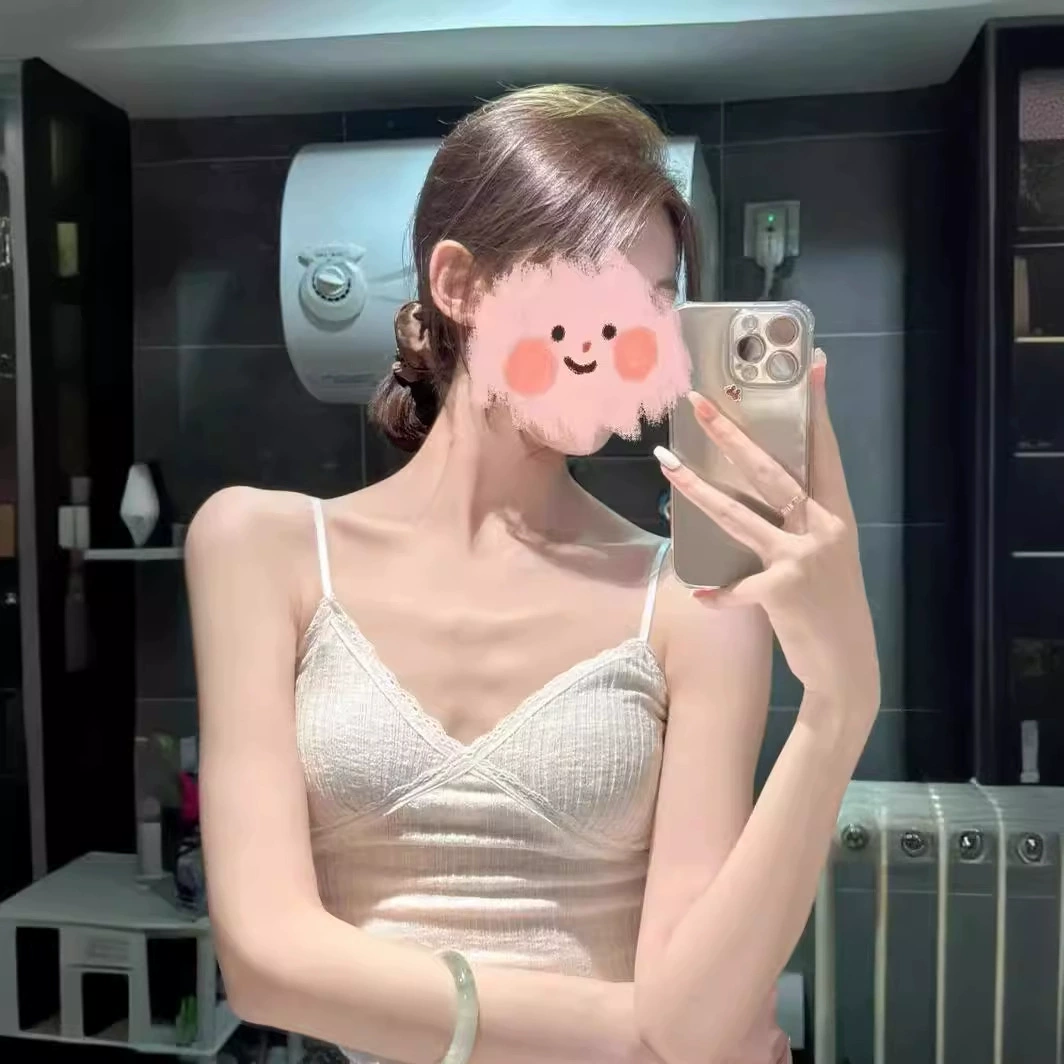 Чисто белый кружевной маленький подтяжка с нагрудным ковриком внутри жилет для женщин летом