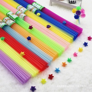 Micro-Luminous Folding Star Plastic Tube Five-Pointed Star Wishing Bottle DIY Rose Flower Handmade Lucky Star Straw Paper