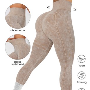 Cross-border Europe and the United States Seamless Sand Wash Tight Fitness Yoga Pants Washed Quick-drying High Waist Peach Hip Running Pants