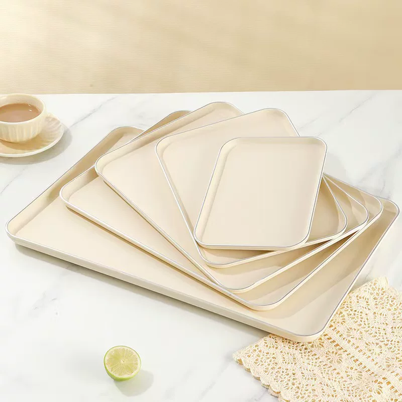 Rectangular fruit dinner plate for home use, plastic tea cup with glass, coffee table, Nordic style