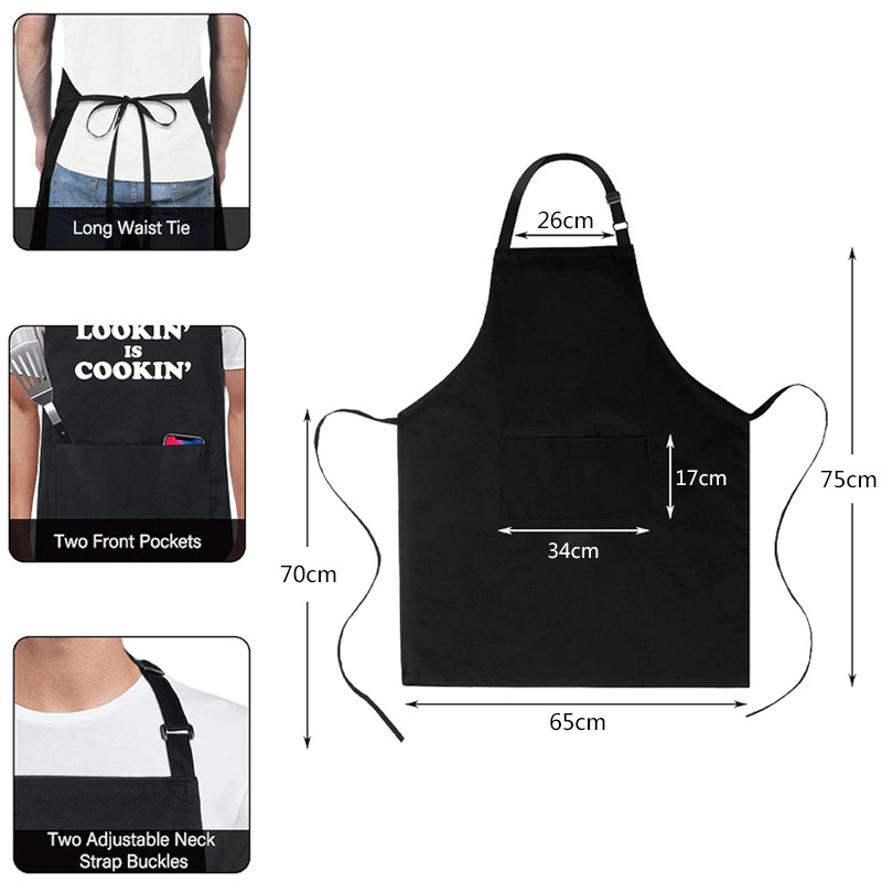 Transfronterizo Amazon venta caliente delantal de poliéster letras colgar cuello restaurante ropa de trabajo delantal de cocina doméstico al por mayor personalizado