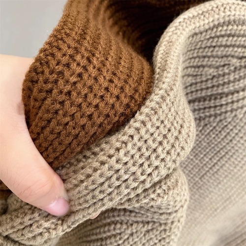 Korean-style unisex children's spring and autumn turtleneck plain thick needle knit sweater