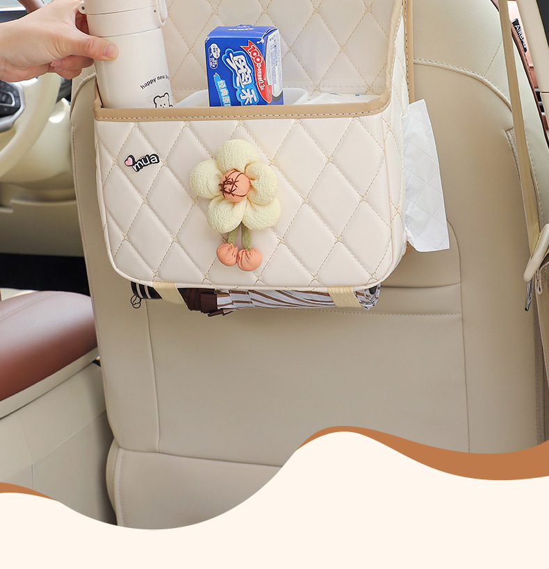 Car seat back storage bag hanging cute car storage box seat back storage rack car tissue box women