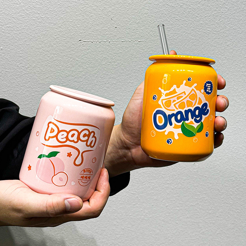 Creative Isn High-Looking Ceramic Mug, Cola Straw Cup, Couple Breakfast Cup, Company Opening Souvenir Gift Creative Isn High-Looking Ceramic Mug, Cola Straw Cup, Couple Breakfast Cup, Company Opening Souvenir Gift