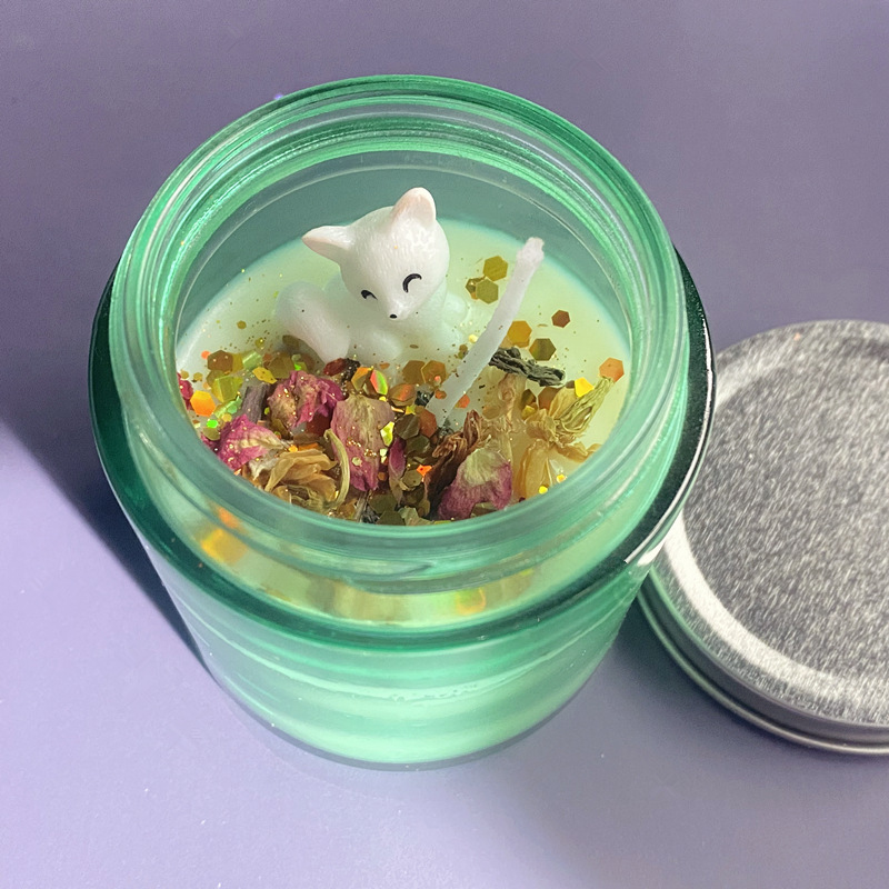 Little Fox Cane Candle Ice Flower Lovely Creativity Regalo Velas Rosa