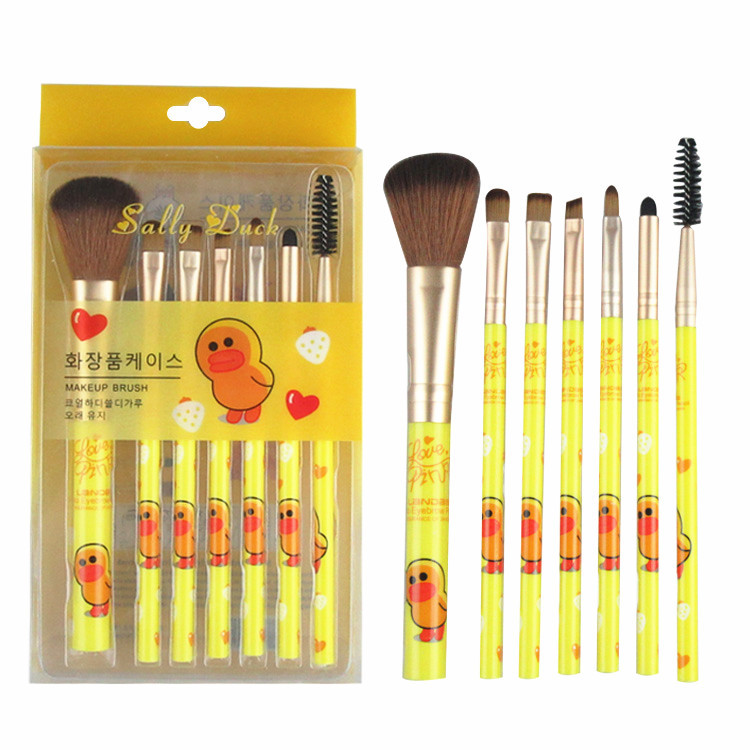 Herramientas de maquillaje Conjunto de 7 piezas traje de cepillo de belleza principiante rubor ceja labio sombra de ojos cepillo herramientas de belleza al por mayor