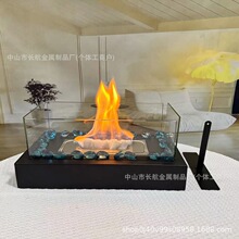 酒精火炉金属壁炉家用装饰便携桌面真火火焰火盆跨境厂家室内火炉