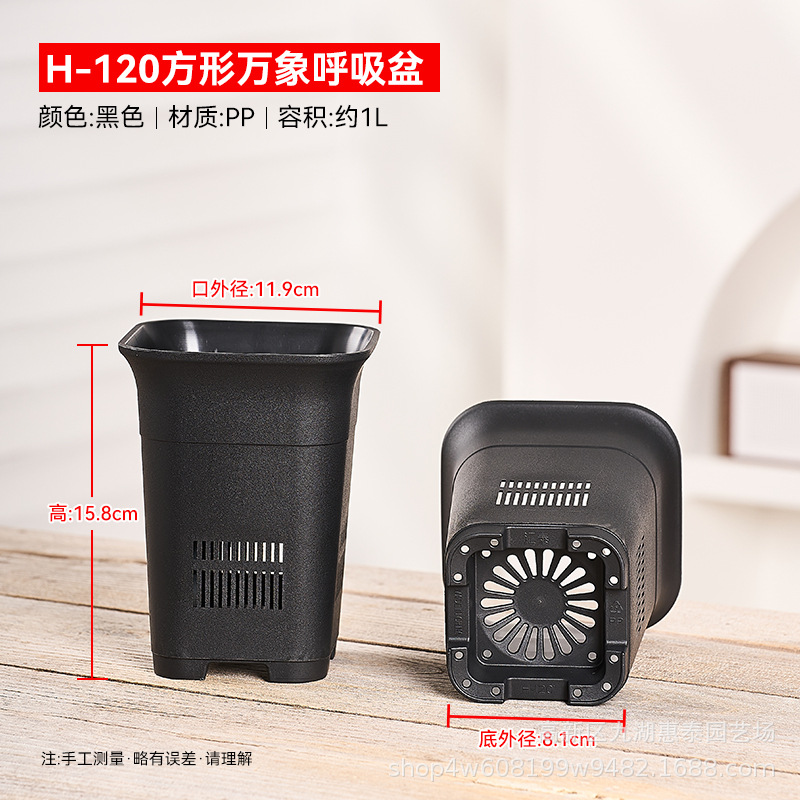 120 square Vientiane breathing basin-black outer diameter 11.9CM