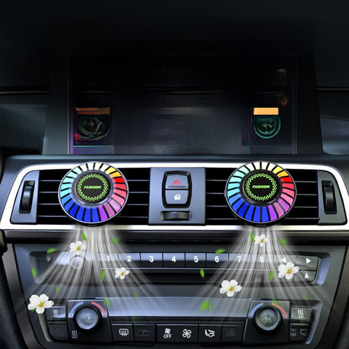 Car air freshener outlet car ambiance light car perfume 3D sound pickup RGB sound control rhythm light