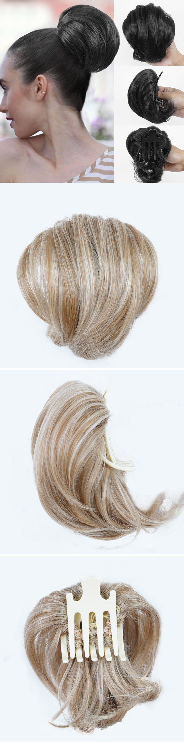 Cabelo sintético novo estilo rabo de cavalo curto encaracolado_voghion.com