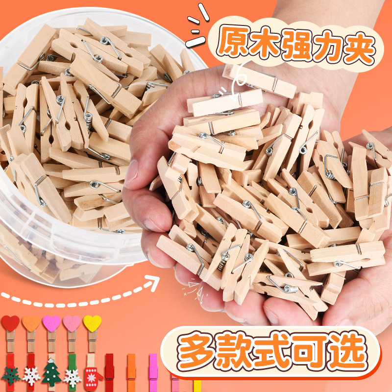 Log Color Clip 3.5cm Wood Clip Decorative 2.5 Wooden Craft Clip DIY Handmade Label Photo Color