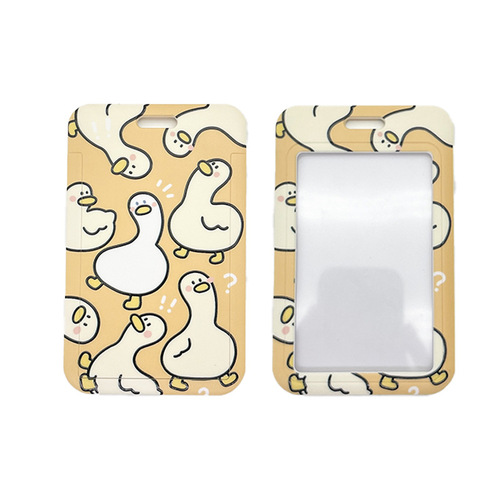 Anti-lost, durable, cute duck cartoon card holder, student school badge, nameplate protective cover, ID card holder, card holder
