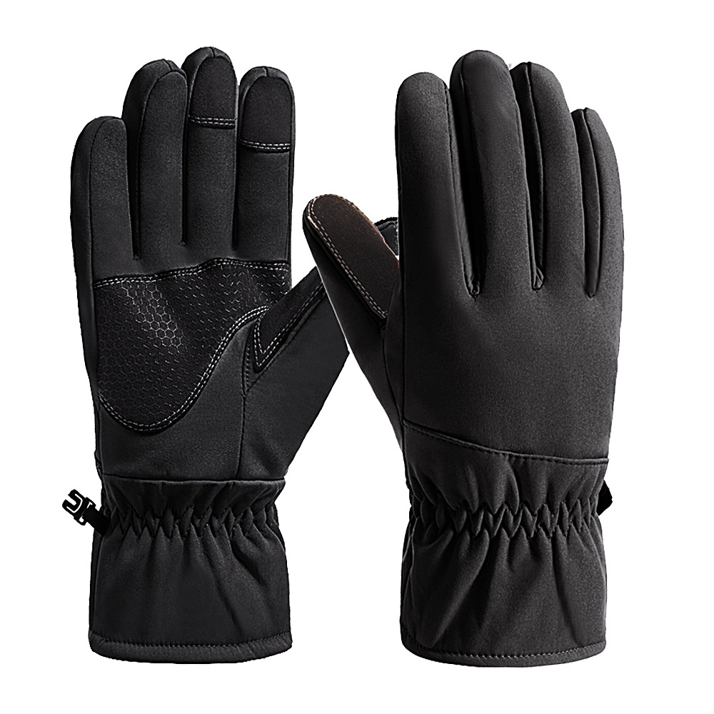 Guantes de esquí de algodón para hombres a prueba de viento y a prueba de frío con forro de lana engrosada pantalla táctil táctica invierno guantes cálidos