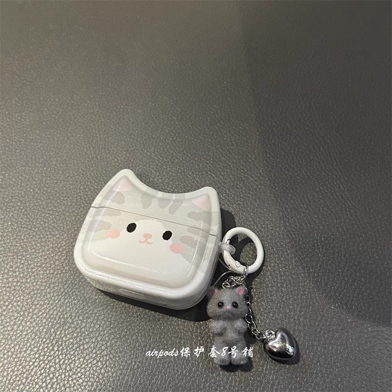 Стиль ins корейский, милый серый маленький котёнок, для Apple AirPods Pro 1-го и 2-го поколения, чехол-накладка для защиты наушников