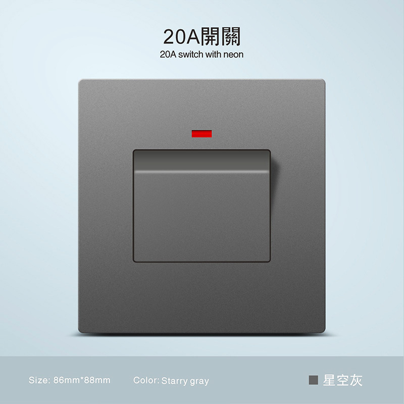 Inglés ultra delgada piel gris 250V pared escondida toma de corriente 13A Hong Kong Macao puerto con interruptor de oferta transfronteriza image 25