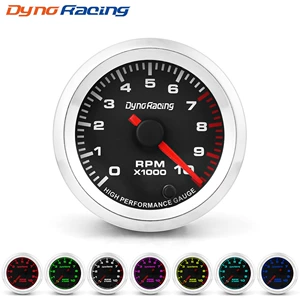 2'' 52mm Avtomobil Təkmilləşdirilmiş Taxometr 0-10000 Rpm, Stepper Motorlu, 7 Arxa İşıq, 12V
