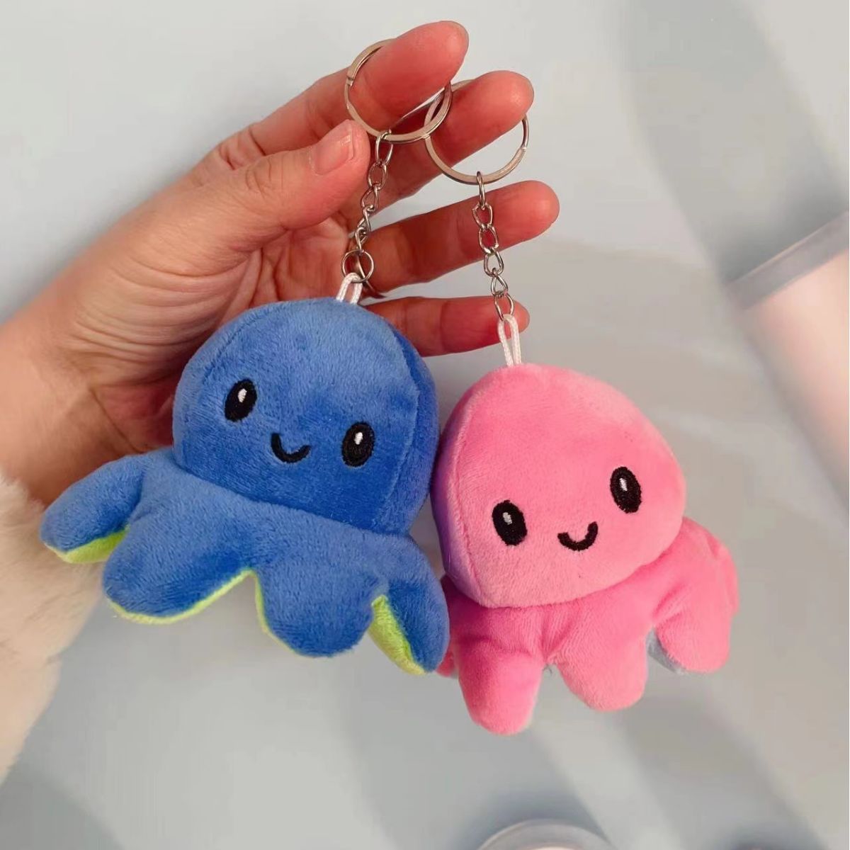 (2개) 플립 문어 플립 낙지 봉제 장난감 양면 플립 인형 낙지 인형 헝겊 인형